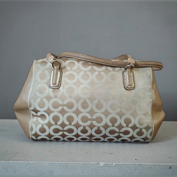 Coach Madeline East West Op Art Sateen Shoulder Bag Handbag - Picture 2 of 8